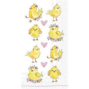 IHR 3-Ply Paper Napkins, 16-Count Guest Size, Easter Chicks